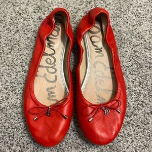 Red Felicia Ballet Flats - Size 8.5 Medium